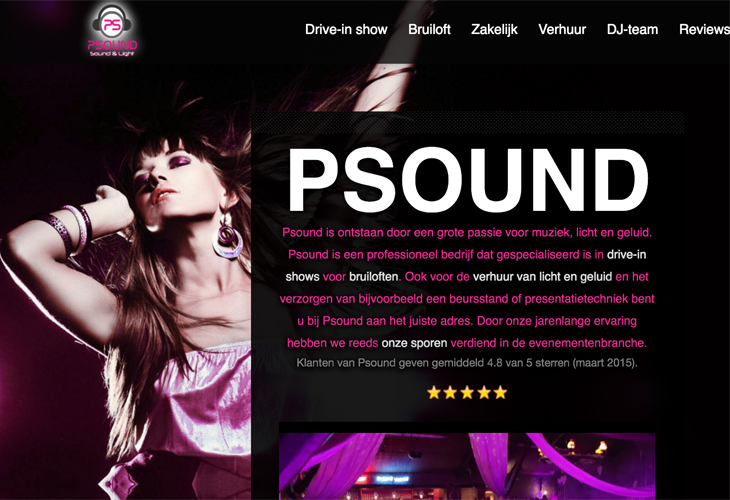 Ik heb de website van DJ Psound uit Etten-Leur gebouwd in WordPress