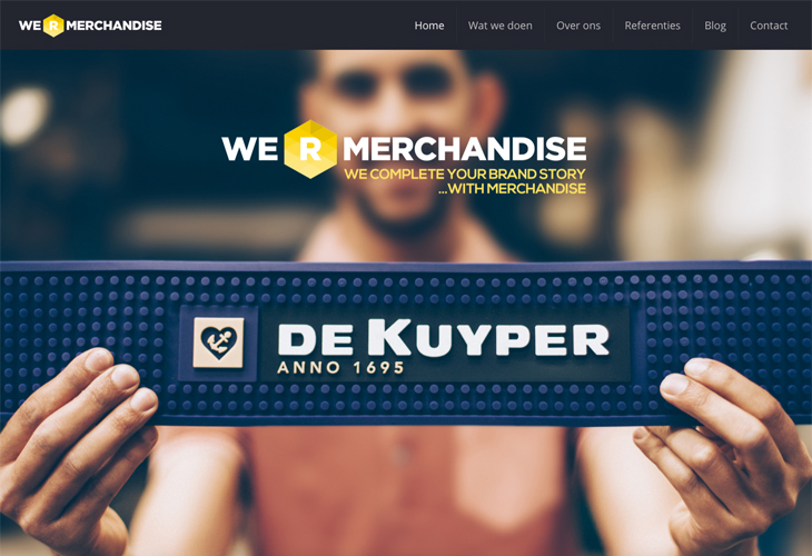 Ik heb de website van We R Merchandise uit Uden gebouwd in WordPress